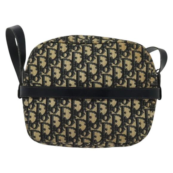 DIOR Trotter Canvas Shoulder Bag Navy Gold - Picture 3 of 12